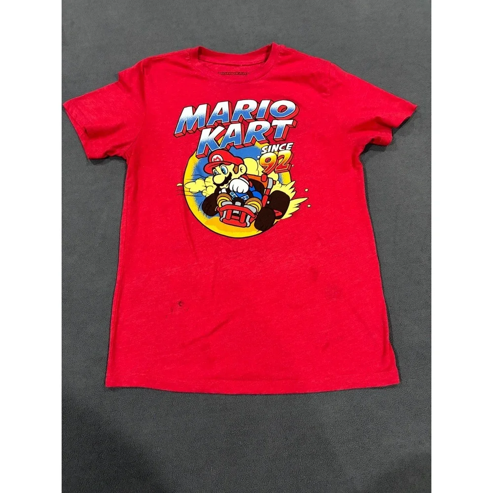 Mario Kart T Shirt Boys Large Red Space Dye Mario Kart Since 92 Graphic Print